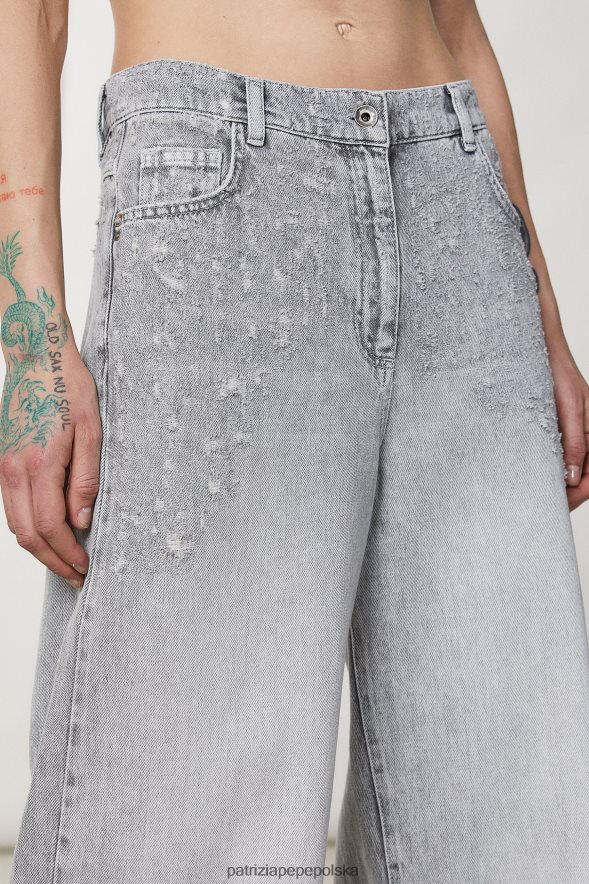 strój Patrizia Pepe mineralny szary odcień kobiety miękkie bawełniane spodnie 866488126
