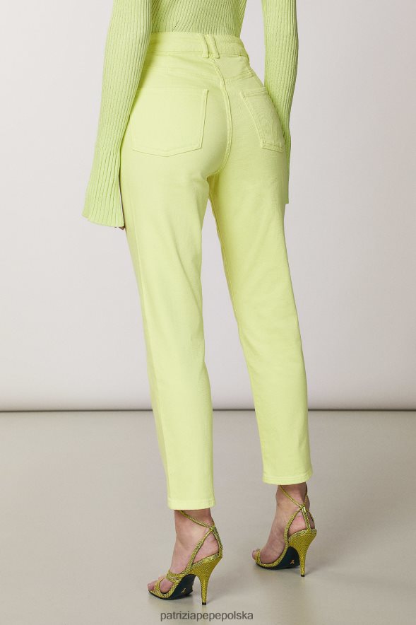 strój Patrizia Pepe słoneczna limonka kobiety spodnie z wysokim stanem 866488697