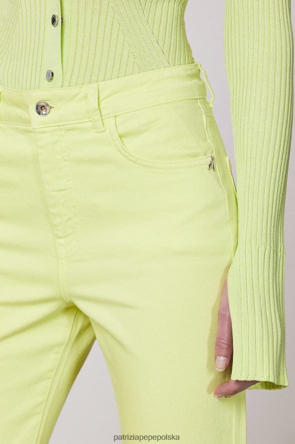 strój Patrizia Pepe słoneczna limonka kobiety spodnie z wysokim stanem 866488697
