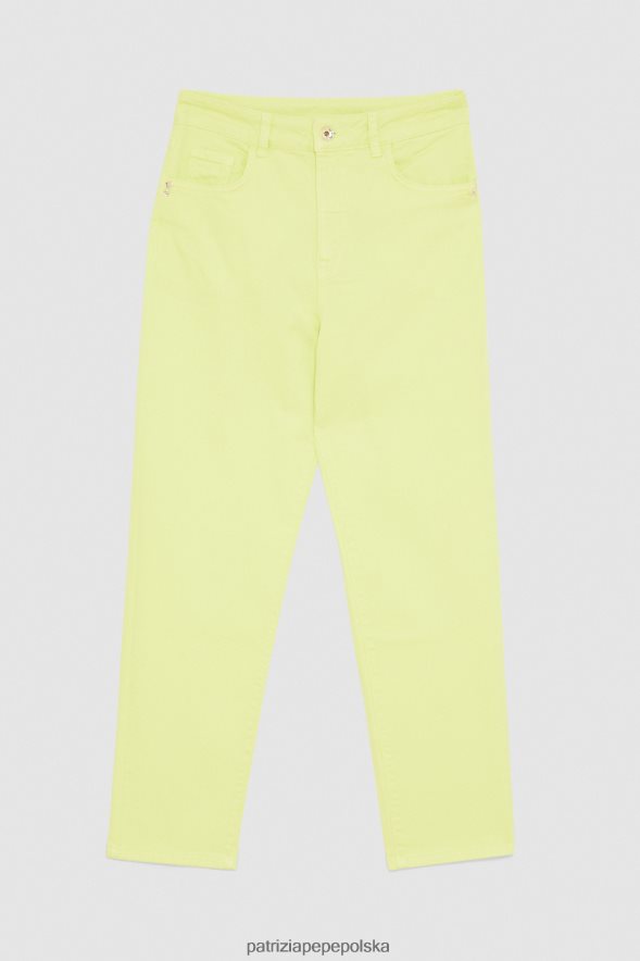 strój Patrizia Pepe słoneczna limonka kobiety spodnie z wysokim stanem 866488697