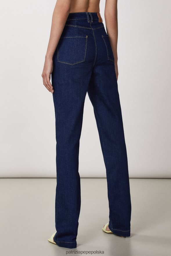 strój Patrizia Pepe wypłukać niebieski dżins kobiety niezbędne, wąskie dżinsy z niskim stanem 866488394