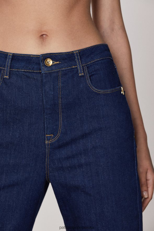 strój Patrizia Pepe wypłukać niebieski dżins kobiety niezbędne, wąskie dżinsy z niskim stanem 866488394