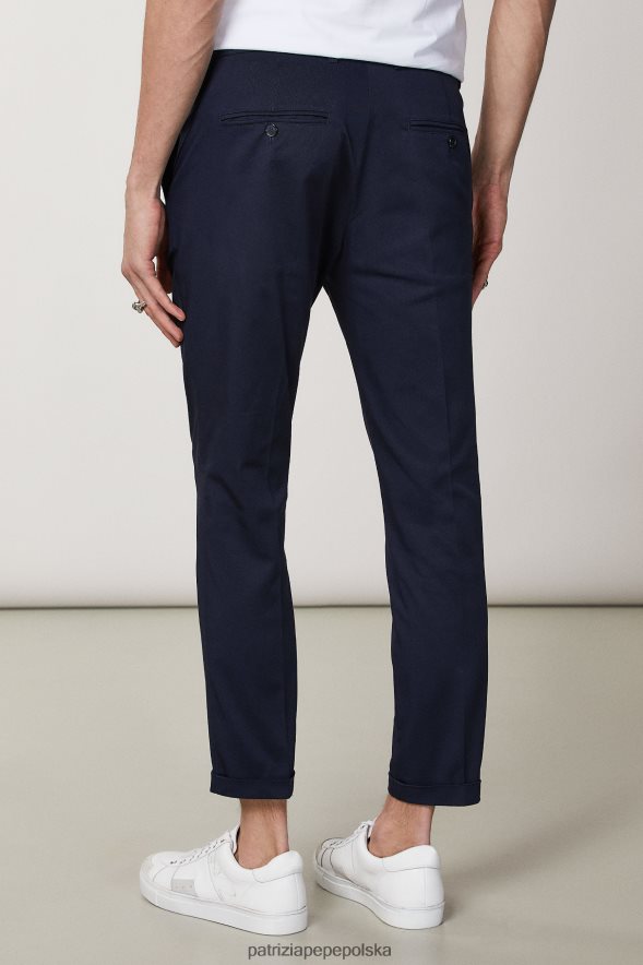 strój Patrizia Pepe marynarka królewska mężczyźni spodnie typu slim-fit za kostkę 8664881027