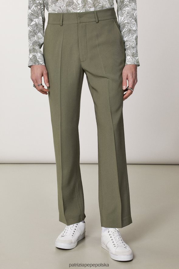 strój Patrizia Pepe oliwka kapuletowa mężczyźni proste spodnie z diagonalu 8664881005