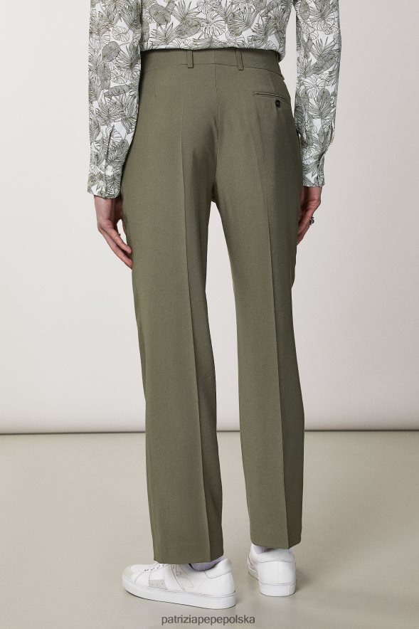 strój Patrizia Pepe oliwka kapuletowa mężczyźni proste spodnie z diagonalu 8664881005