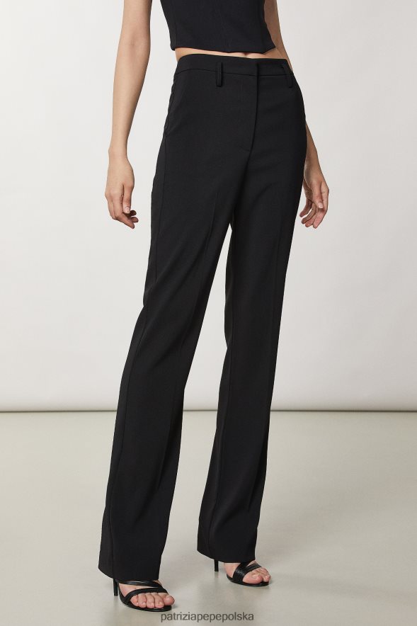 strój Patrizia Pepe Nero kobiety niezbędne spodnie z krepy 866488106