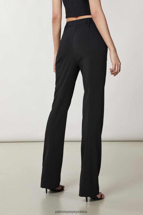 strój Patrizia Pepe Nero kobiety niezbędne spodnie z krepy 866488106