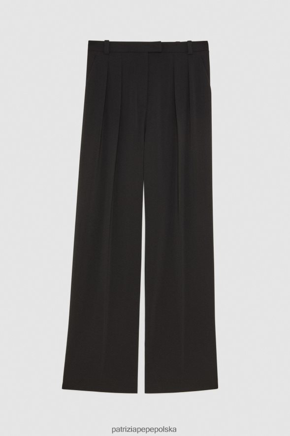 strój Patrizia Pepe Nero kobiety niezbędne spodnie z krepy 866488565