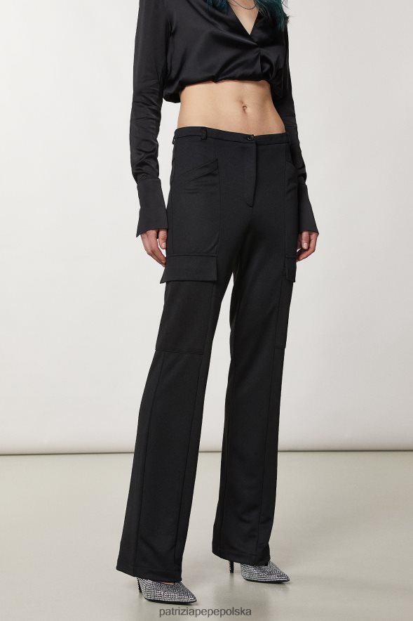 strój Patrizia Pepe Nero kobiety techniczne spodnie z jerseyu 866488182