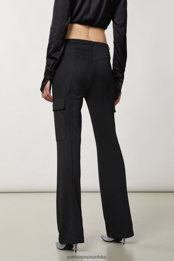 strój Patrizia Pepe Nero kobiety techniczne spodnie z jerseyu 866488182