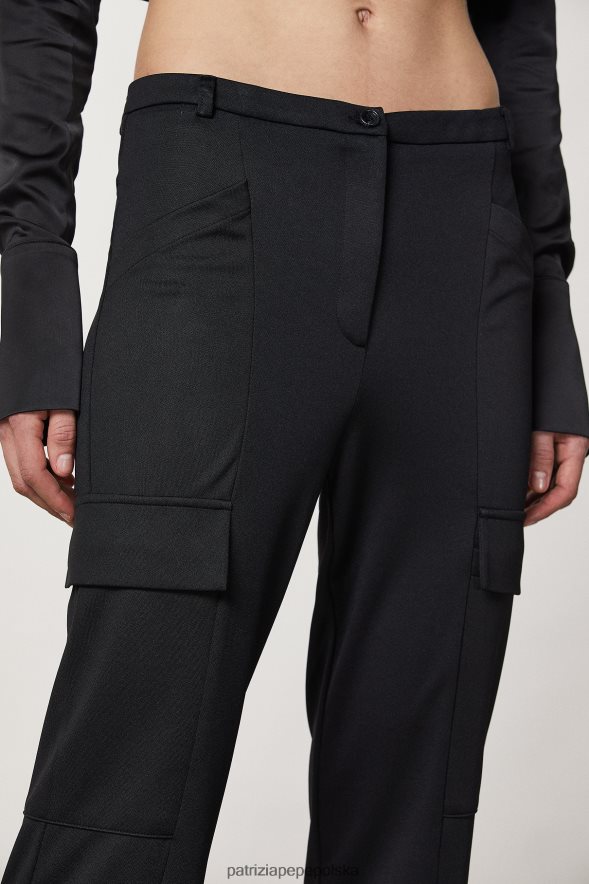 strój Patrizia Pepe Nero kobiety techniczne spodnie z jerseyu 866488182
