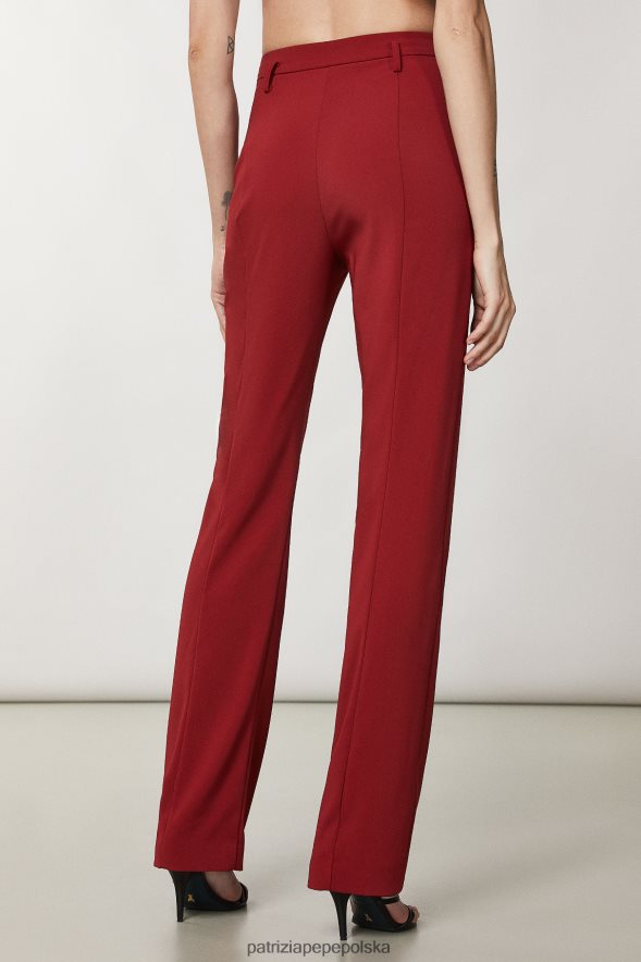 strój Patrizia Pepe marsjańska czerwień kobiety niezbędne spodnie z krepy 86648878