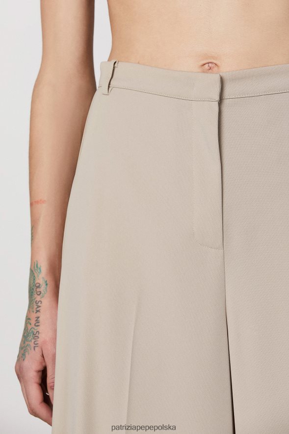 strój Patrizia Pepe marzycielski beż kobiety niezbędne spodnie palazzo 866488489