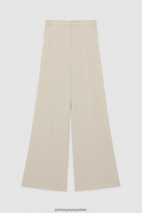 strój Patrizia Pepe marzycielski beż kobiety niezbędne spodnie palazzo 866488489