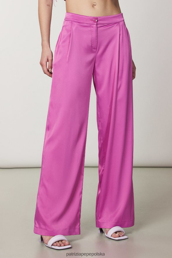 strój Patrizia Pepe orchidea fioletowa kobiety eleganckie spodnie palazzo 866488520