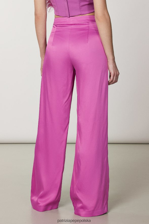 strój Patrizia Pepe orchidea fioletowa kobiety eleganckie spodnie palazzo 866488520
