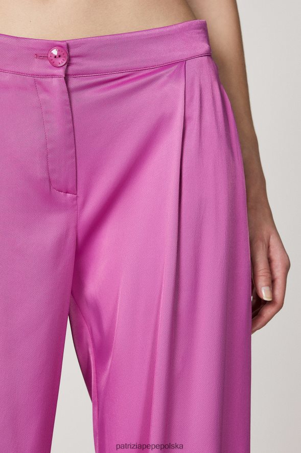 strój Patrizia Pepe orchidea fioletowa kobiety eleganckie spodnie palazzo 866488520