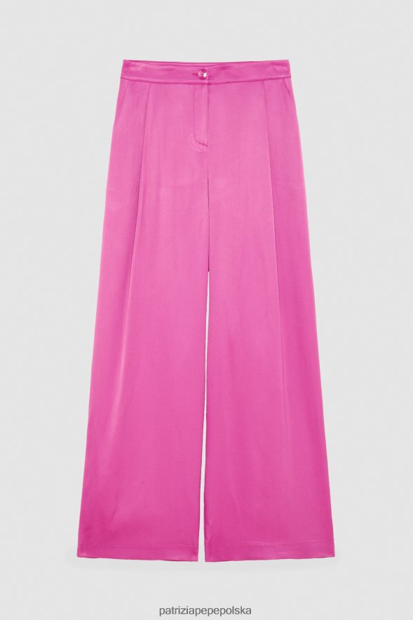 strój Patrizia Pepe orchidea fioletowa kobiety eleganckie spodnie palazzo 866488520