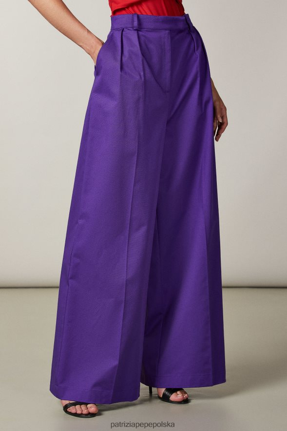 strój Patrizia Pepe seksowny fiolet kobiety Spodnie palazzo o kroju chłopaka 866488576