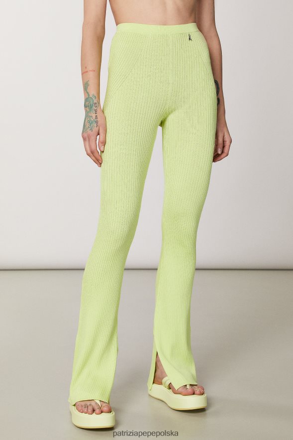 strój Patrizia Pepe słoneczna limonka kobiety spodnie w prążki 866488417