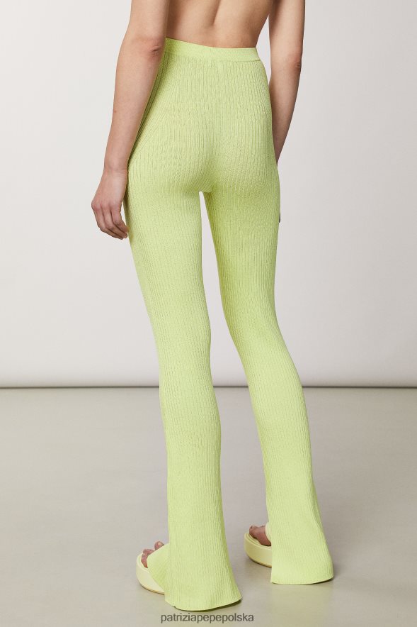strój Patrizia Pepe słoneczna limonka kobiety spodnie w prążki 866488417