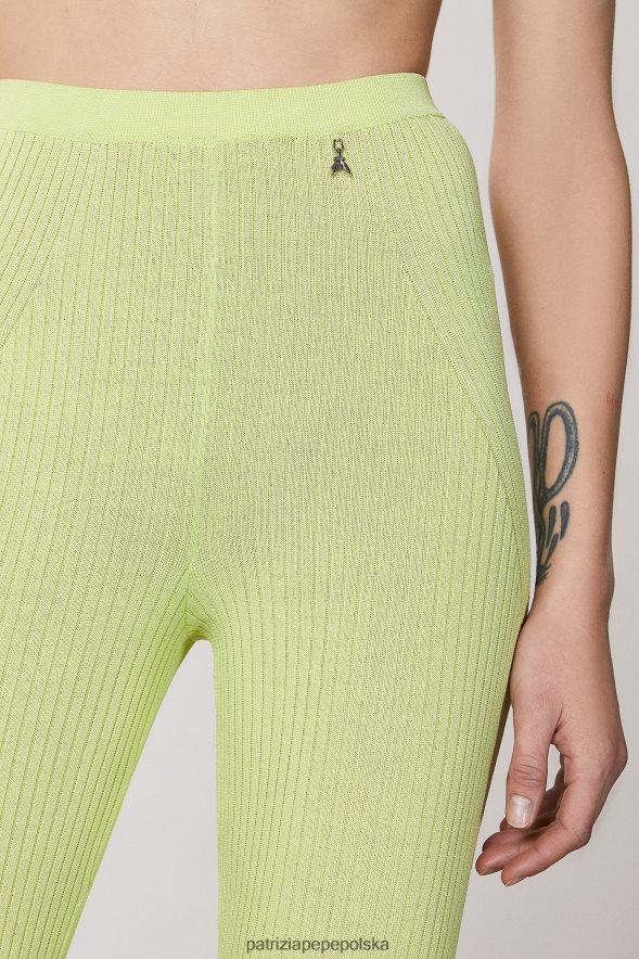 strój Patrizia Pepe słoneczna limonka kobiety spodnie w prążki 866488417