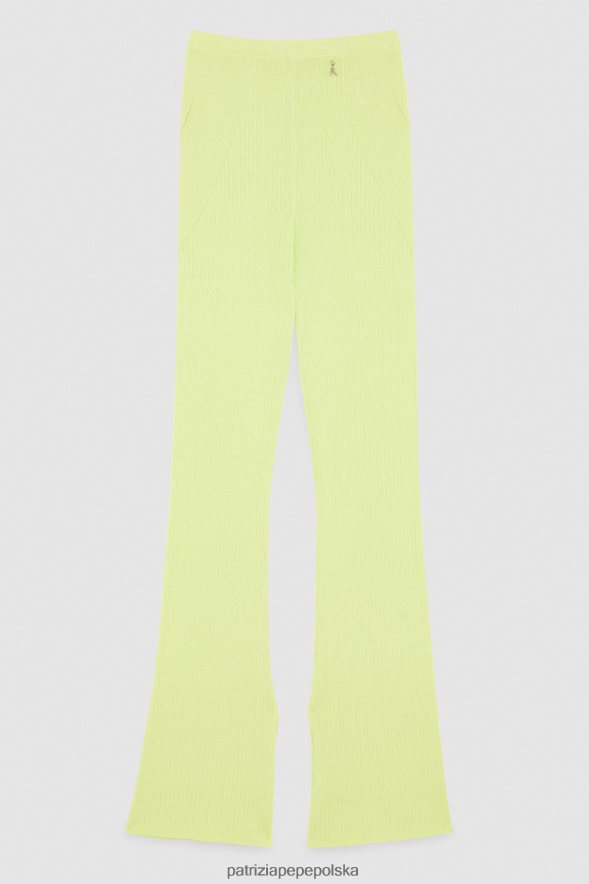 strój Patrizia Pepe słoneczna limonka kobiety spodnie w prążki 866488417