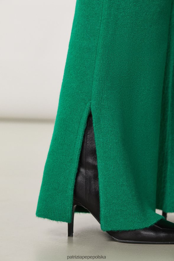 strój Patrizia Pepe żywa zieleń kobiety miękkie spodnie ze sznurkiem 866488708