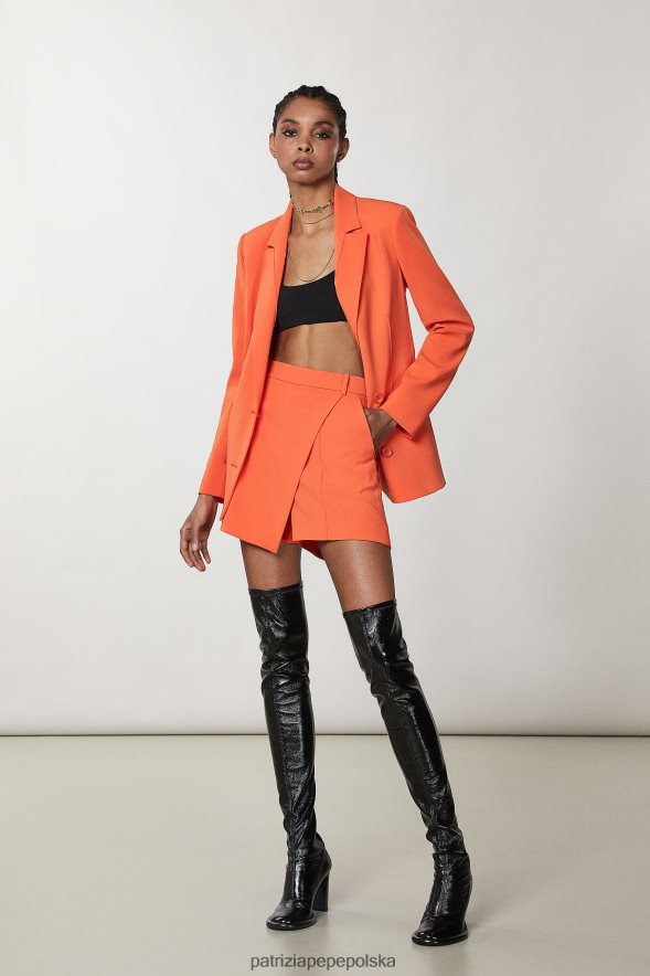 strój Patrizia Pepe słoneczna pomarańcza kobiety niezbędne spodenki z krepy 86648873