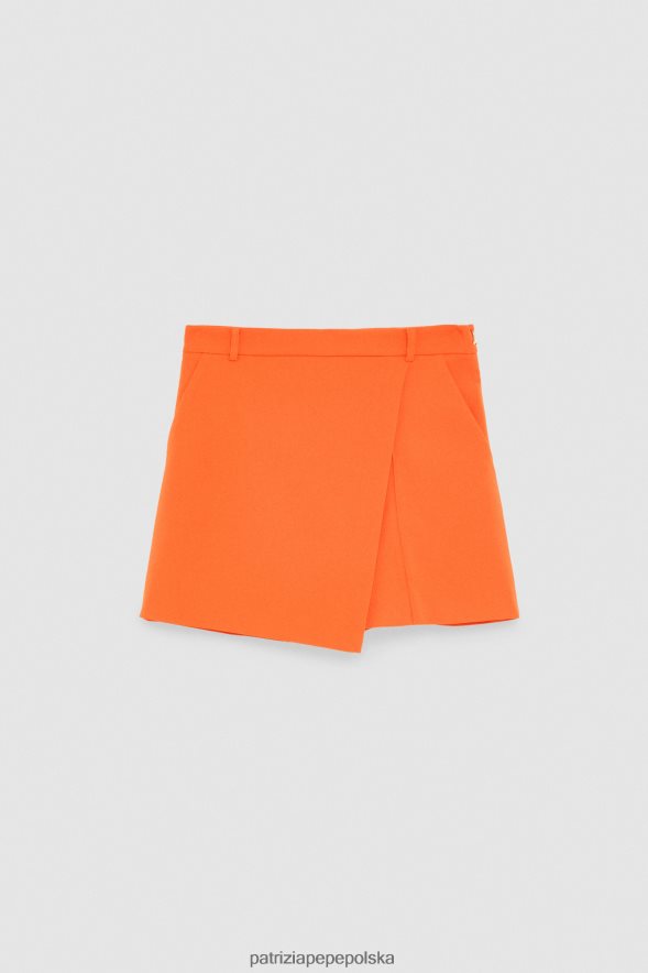 strój Patrizia Pepe słoneczna pomarańcza kobiety niezbędne spodenki z krepy 86648873