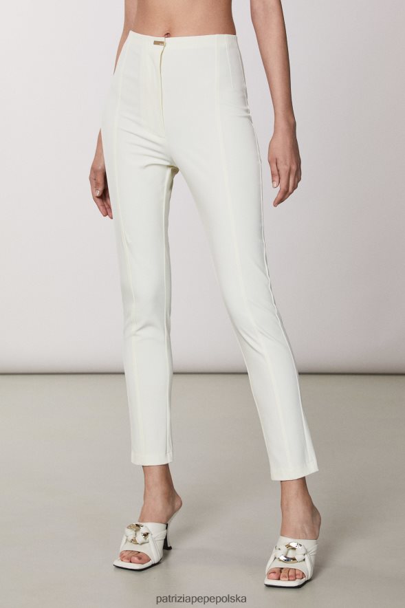 strój Patrizia Pepe biel kokosowa kobiety obcisłe, obcisłe spodnie 866488283