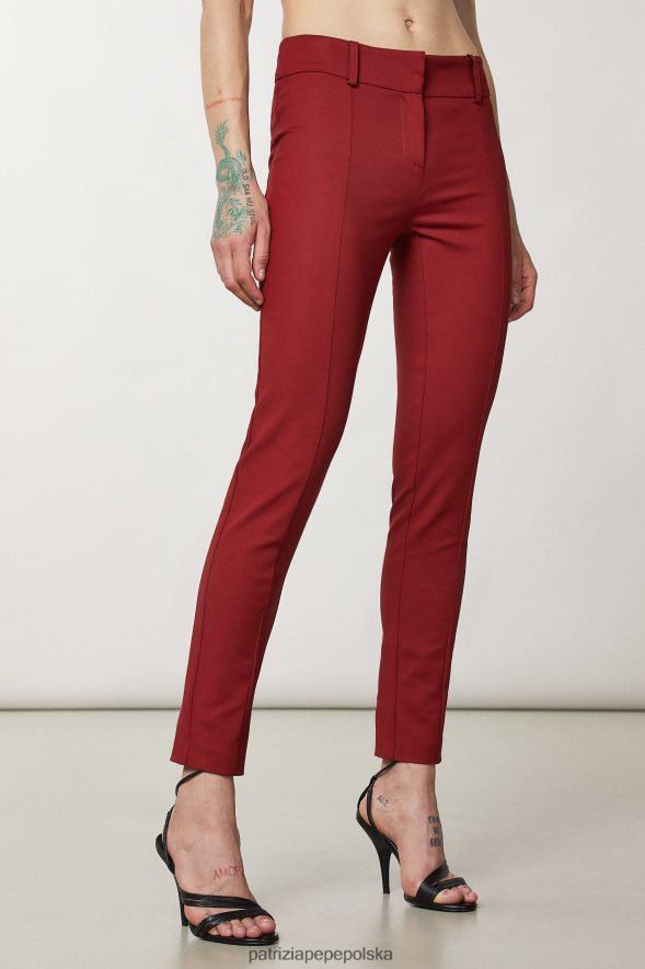 strój Patrizia Pepe marsjańska czerwień kobiety wąskie spodnie 866488101
