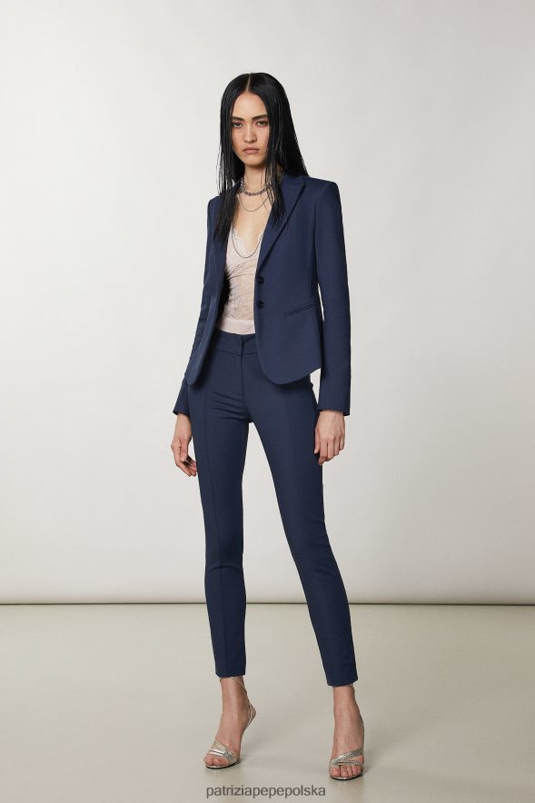 strój Patrizia Pepe marynarka wojenna kobiety wąskie spodnie 866488549