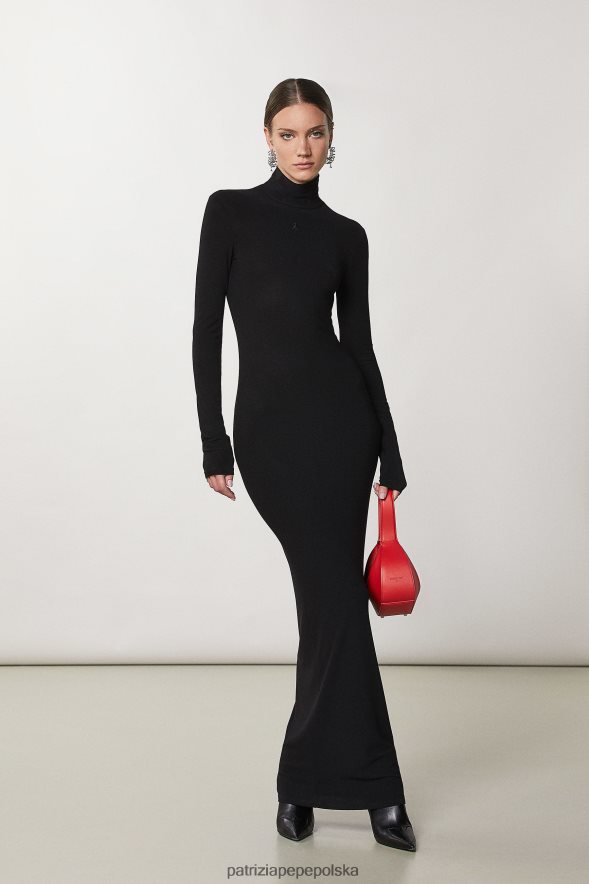 strój Patrizia Pepe Nero kobiety Sukienka z krepy, z jerseyu 866488650