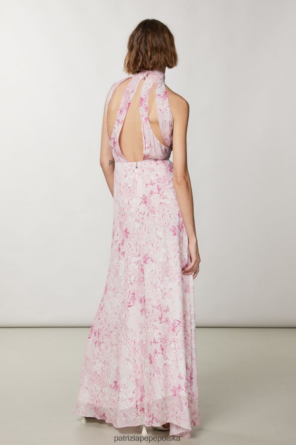 strój Patrizia Pepe kwiat róży kobiety długa sukienka z żorżety 866488304