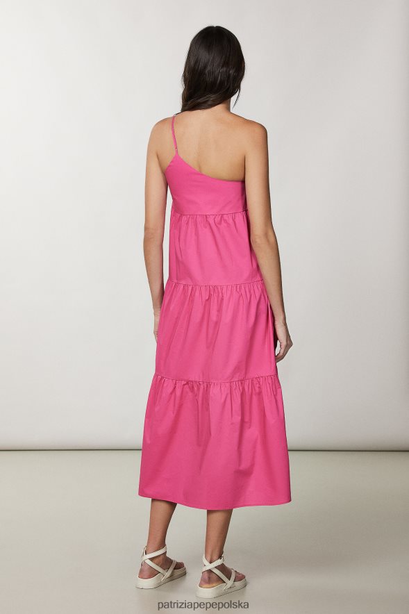 strój Patrizia Pepe płatek fuksji kobiety niezbędna sukienka na jedno ramię 866488245