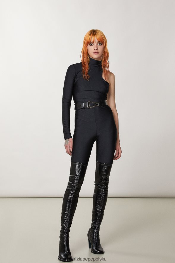 strój Patrizia Pepe Nero kobiety Dżersejowy kombinezon zapinany na zamek 866488146
