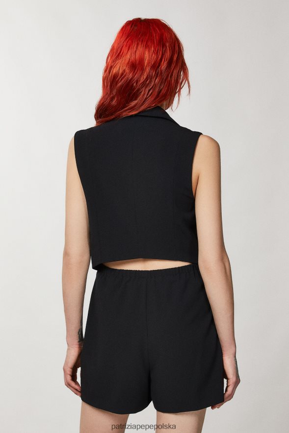 strój Patrizia Pepe Nero kobiety Mini kombinezon z marynarką i dekoltem 866488325