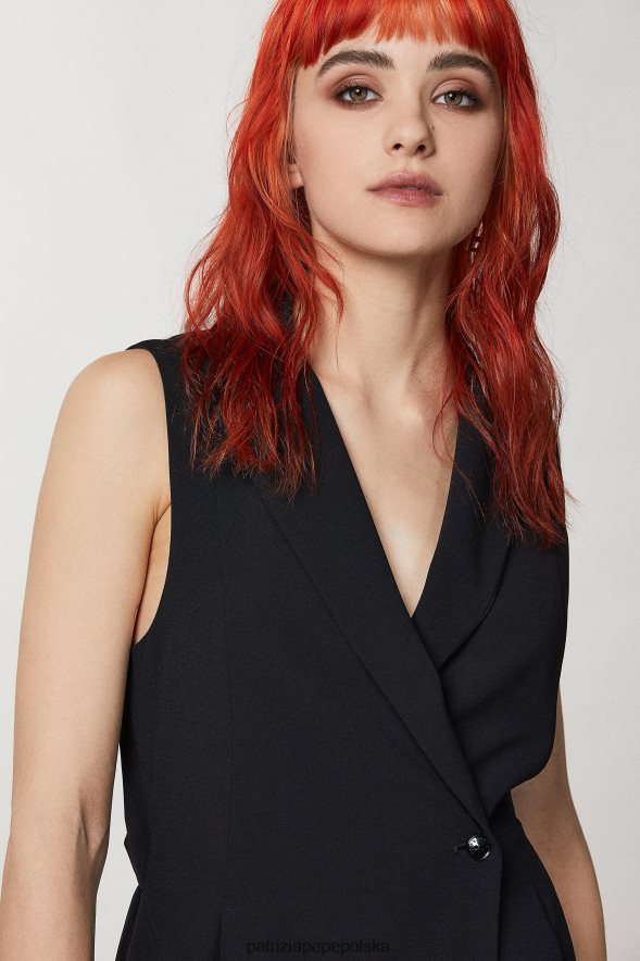 strój Patrizia Pepe Nero kobiety Mini kombinezon z marynarką i dekoltem 866488325