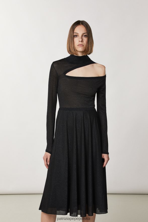 strój Patrizia Pepe Nero Lurex kobiety Lureks z kryształkami 866488175