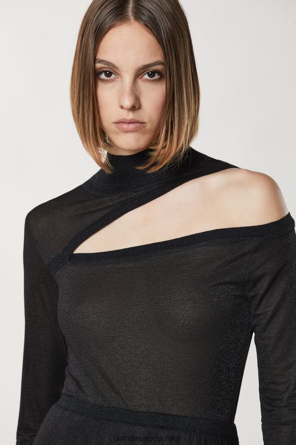 strój Patrizia Pepe Nero Lurex kobiety Lureks z kryształkami 866488175