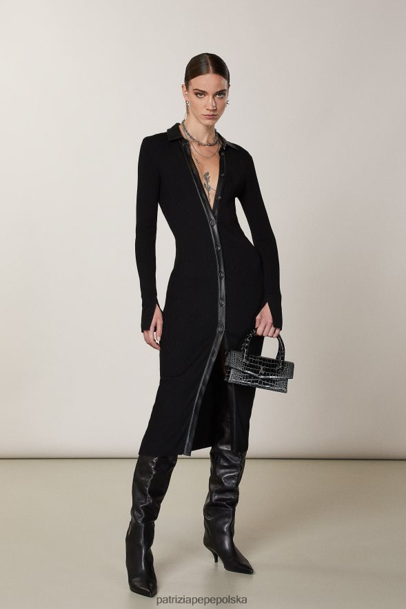 strój Patrizia Pepe Nero kobiety Kardigan przypominający sukienkę koszulową 866488620