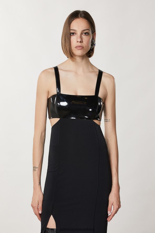 strój Patrizia Pepe Nero kobiety Sukienka z krepy o dopasowanym kroju 86648812