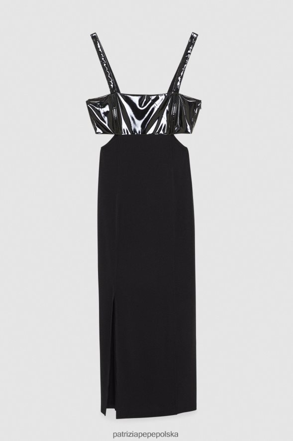 strój Patrizia Pepe Nero kobiety Sukienka z krepy o dopasowanym kroju 86648812