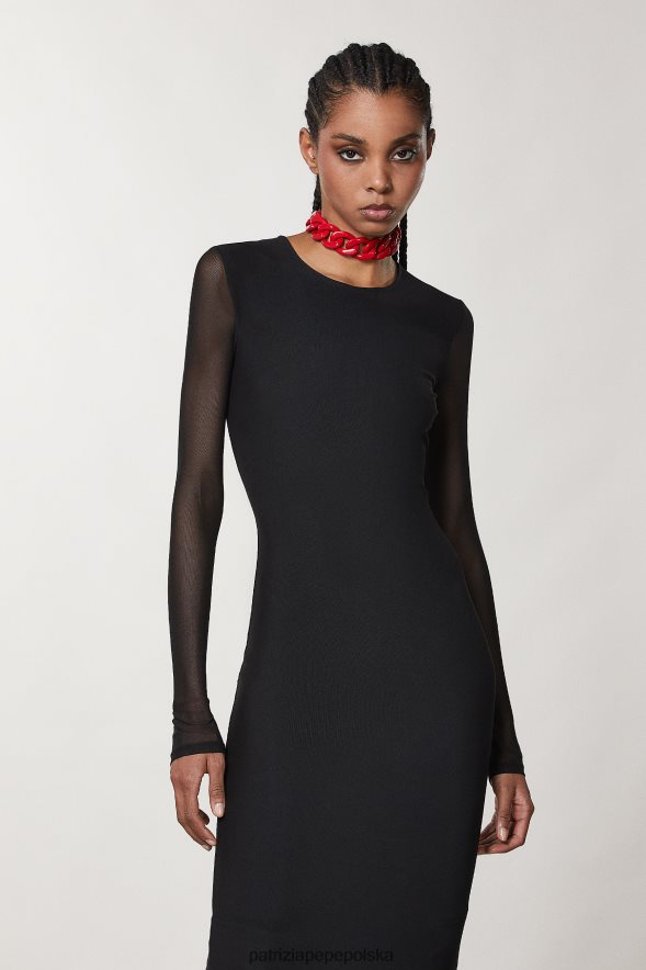 strój Patrizia Pepe Nero kobiety długa tiulowa sukienka 866488133