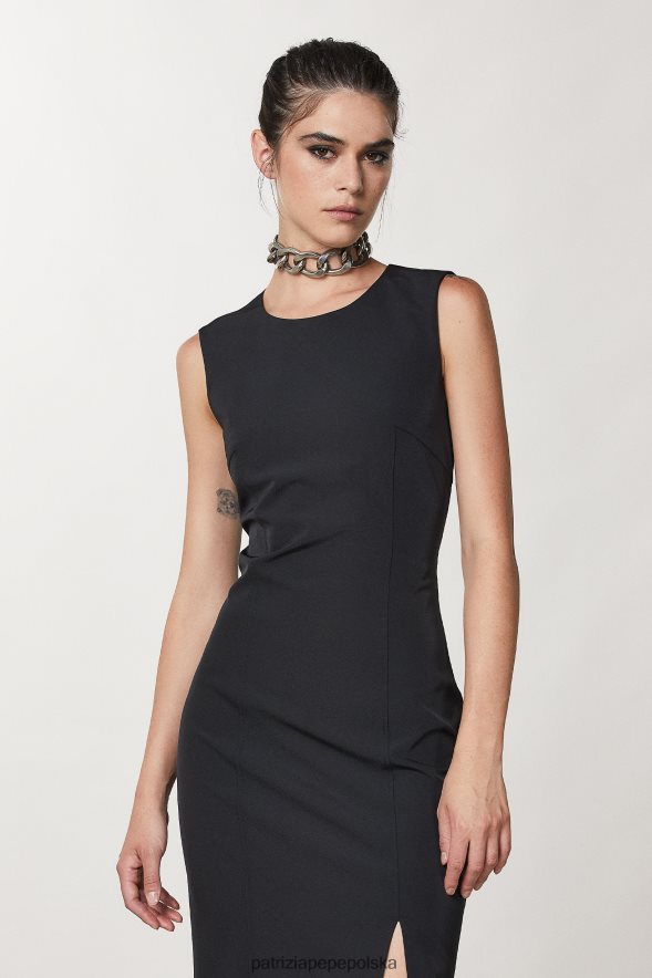 strój Patrizia Pepe Nero kobiety sukienka midi 86648831