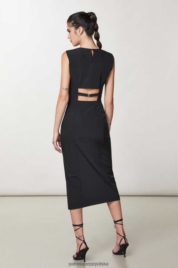strój Patrizia Pepe Nero kobiety sukienka midi 86648831