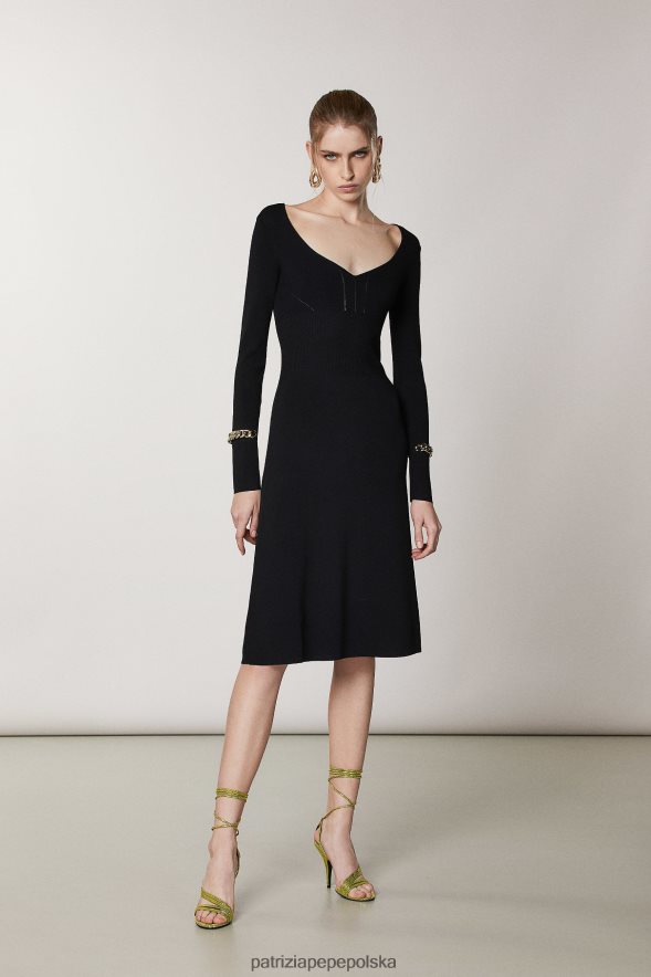 strój Patrizia Pepe Nero kobiety sukienka na łańcuszku 866488510