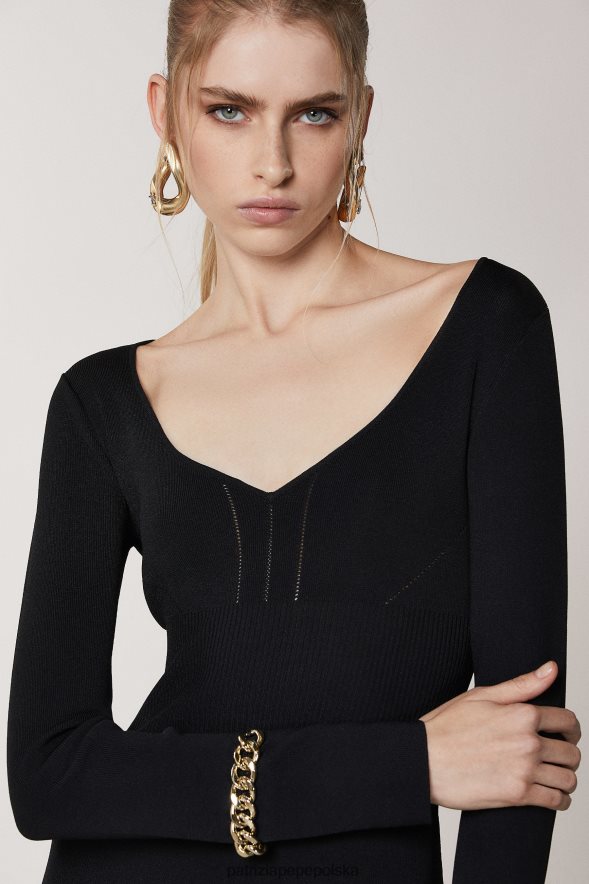 strój Patrizia Pepe Nero kobiety sukienka na łańcuszku 866488510