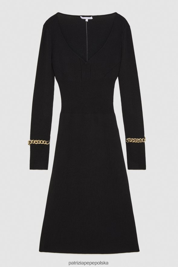 strój Patrizia Pepe Nero kobiety sukienka na łańcuszku 866488510